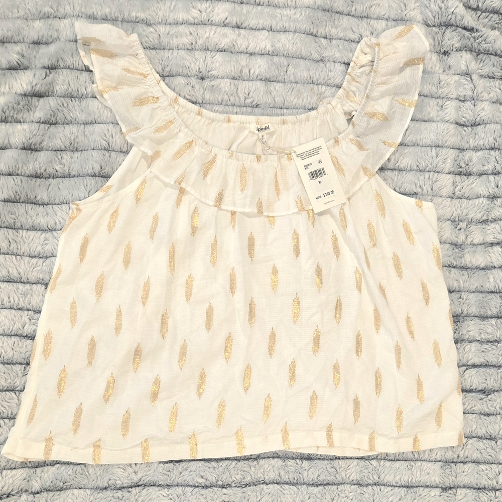 Splendid Leslie Lurex Tank Womens XL New With Tags - Picture 3 of 5